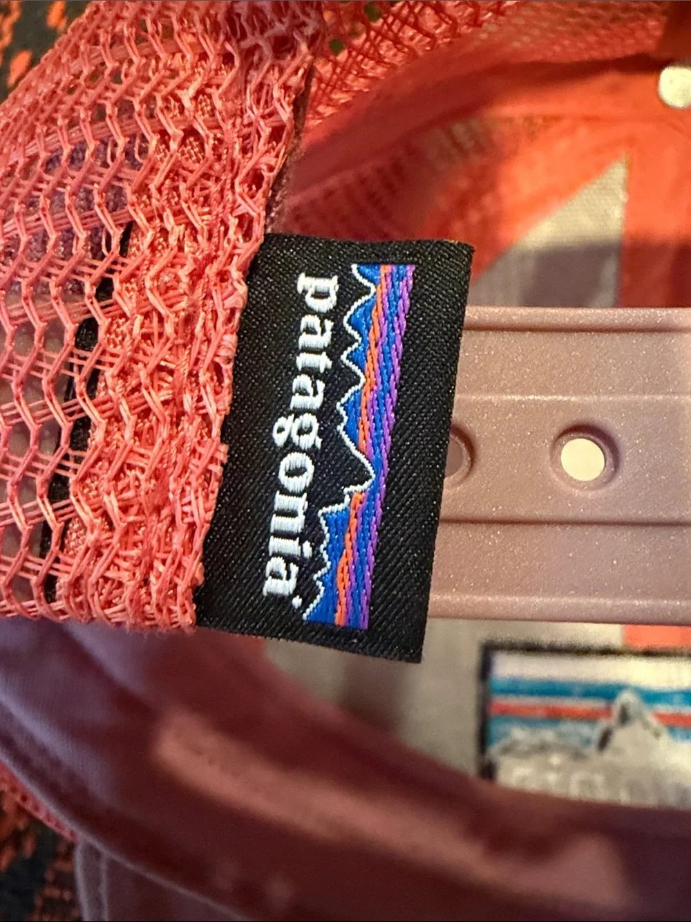 Patagonia Pink Front with Coral Mesh Trucker Hat